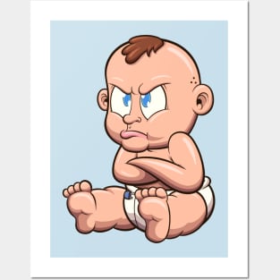 Cute Pouting Cartoon Baby Posters and Art